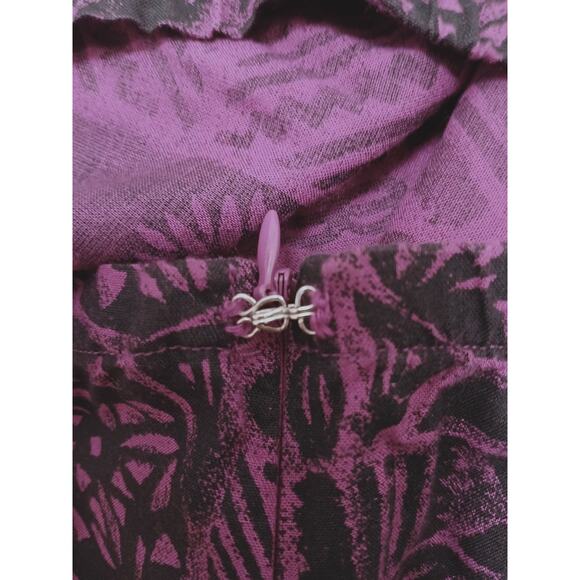 Hinano Tahiti Maxi Skirt S Magenta Tropical Western Cowgirl Boho Art Block Print - Picture 13 of 16